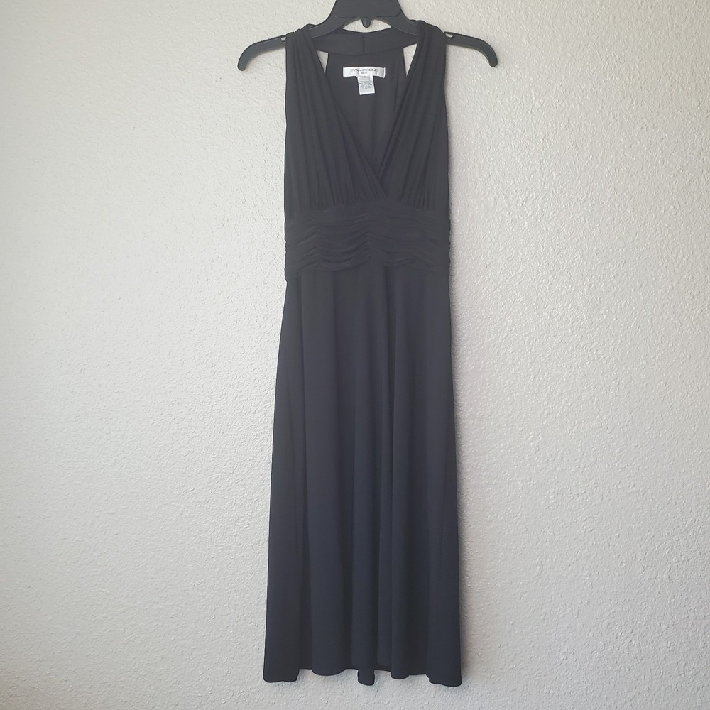 Evan Picone dress, women's‎ sleeveless dress, size 6, black, Y2K style evening V
